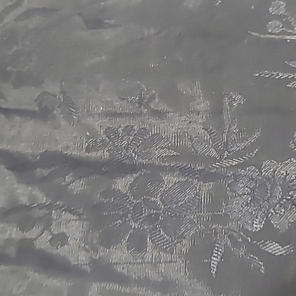 Honey Scarf Black Damask Rayon 6" knotted fringe Floral Texture - Picture 2 of 4